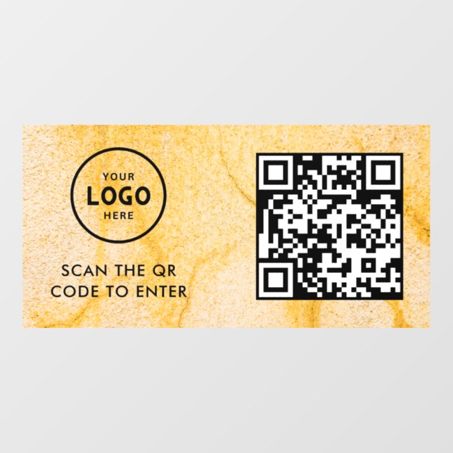 Access Control | QR Code Business Logo Entry Blue  Window Cling (Sheet)