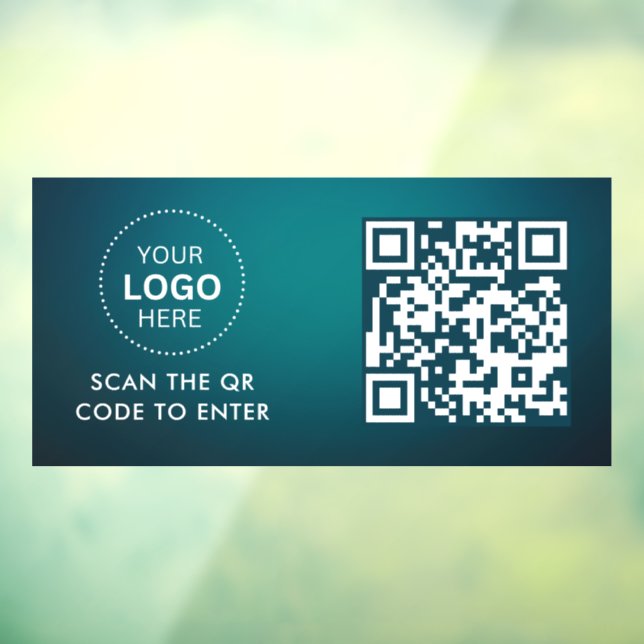 Access Control | QR Code Business Logo Entry Window Cling (Sheet 3)