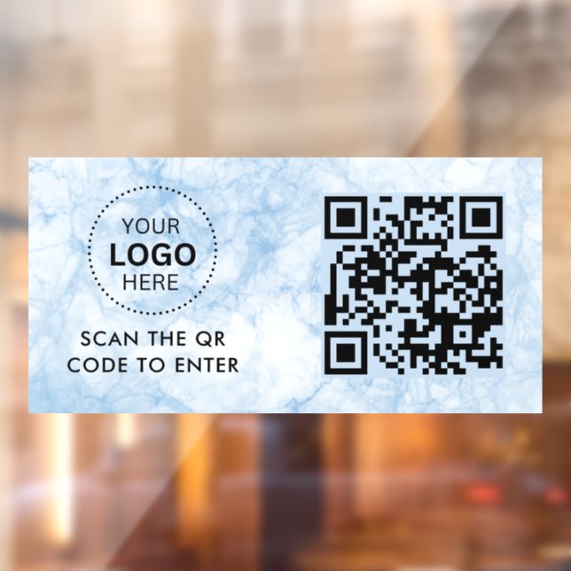 Access Control | QR Code Business Logo Entry Window Cling (Sheet 2)