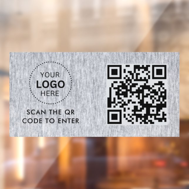 Access Control | QR Code Business Logo Entry Window Cling (Sheet 2)