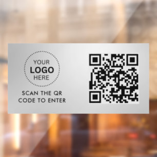 Access Control   QR Code Business Logo Entry Window Cling