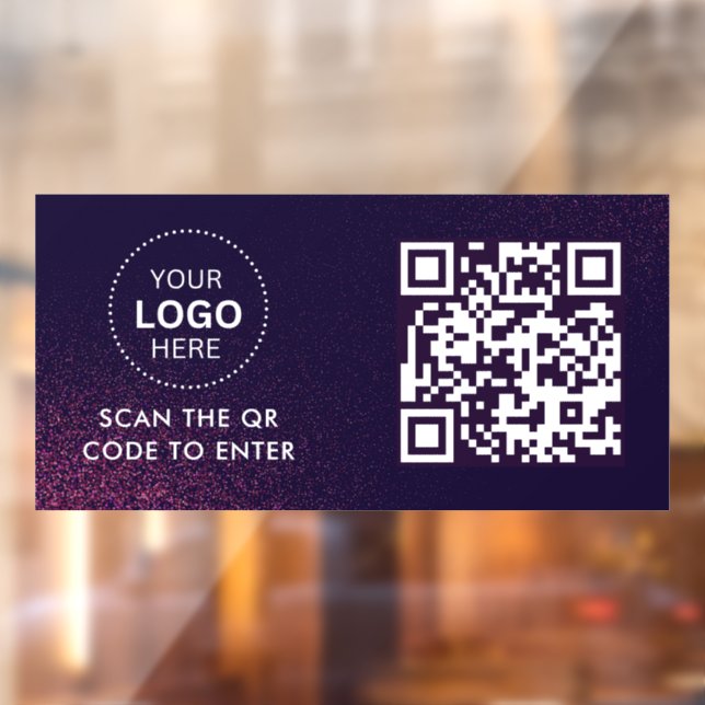 Access Control | QR Code Business Logo Entry Window Cling (Sheet 2)