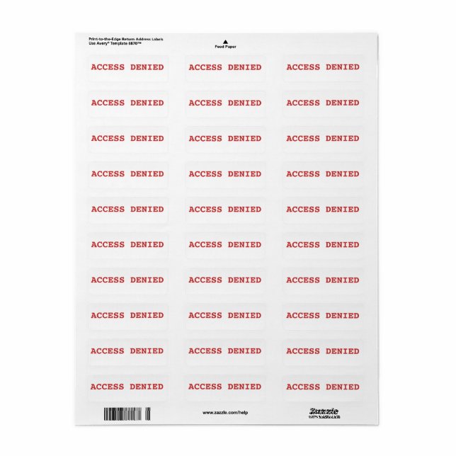 access denied label (Full Sheet)