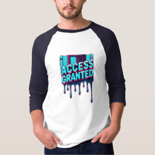 Access Granted Retro Hacker Floppy Disk Graphic T-Shirt