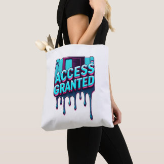 Access Granted | Retro Hacker Floppy Disk Graphic Tote Bag