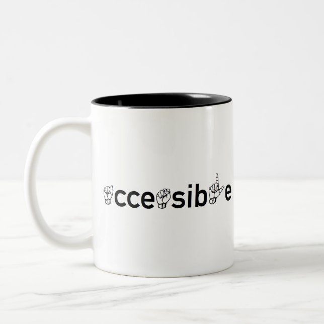 accessible - ASL Two-Tone Coffee Mug (Left)