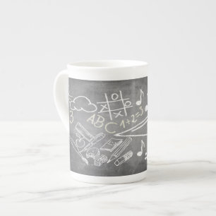 Accessories for enrollment in chalkboard style bone china mug