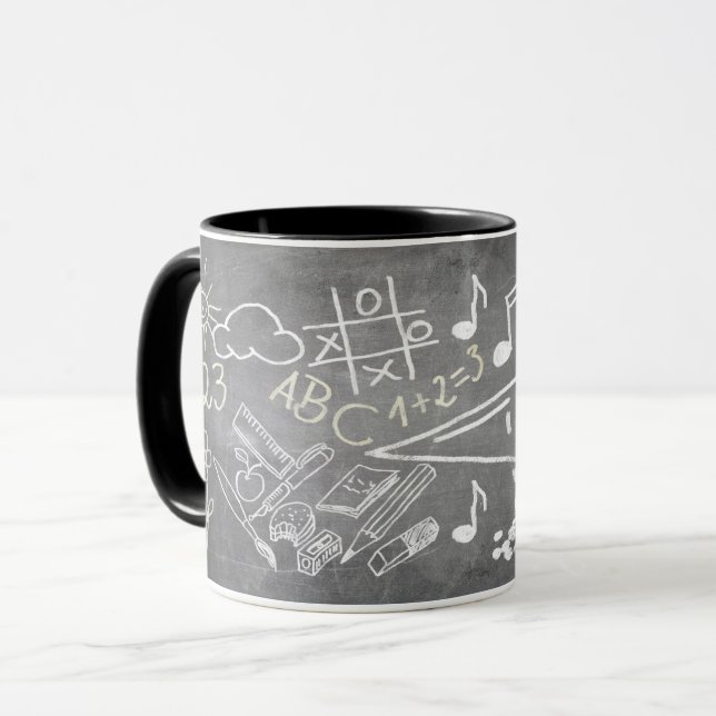 Accessories for enrollment in chalkboard style mug (Front Left)
