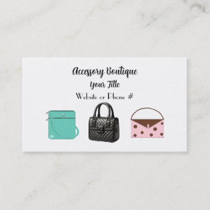 Accessory Boutique Handbags Business Card