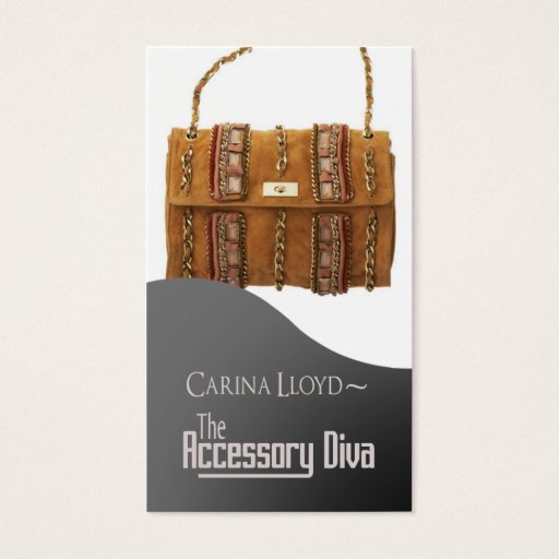 Customizable Accessory Diva: Jewelry Fashion Seller Business Card