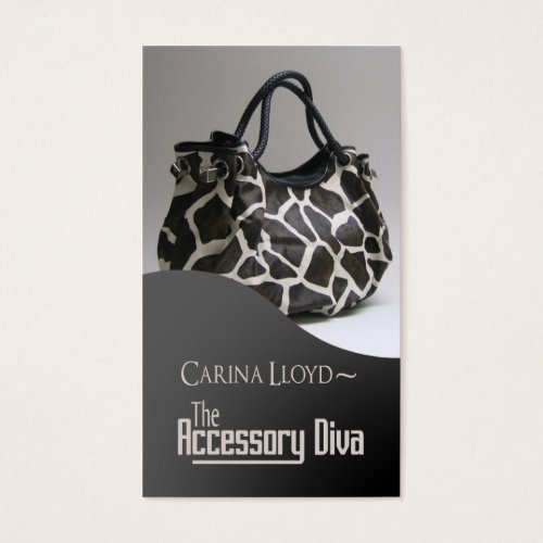Accessory Diva: Jewelry Fashion Seller Business Card Template