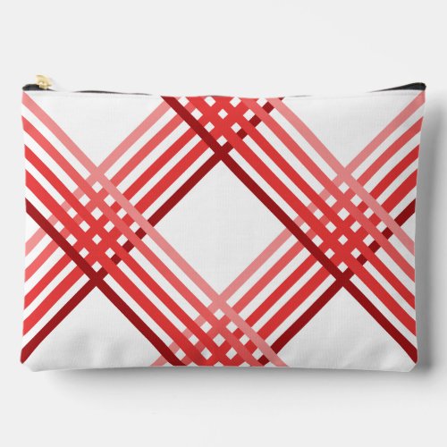 Accessory Pouch _ Red Stripes Crossed Diagonally