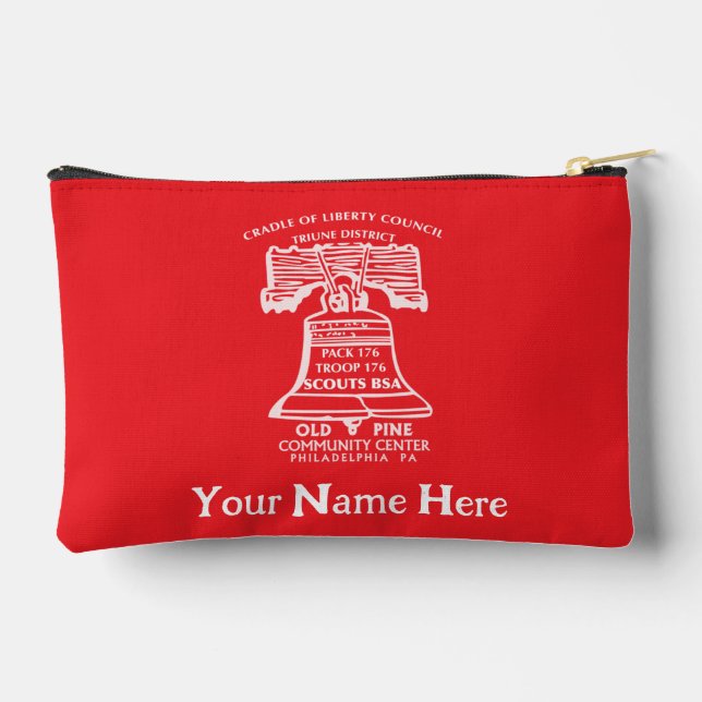 Accessory Pouch Small - Red (Personalized) (Back)