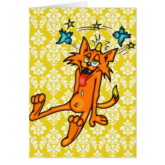 Accident Prone Cartoon Cat Cards (Front)
