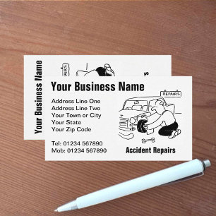 Accident Repairs Cartoon Business Card