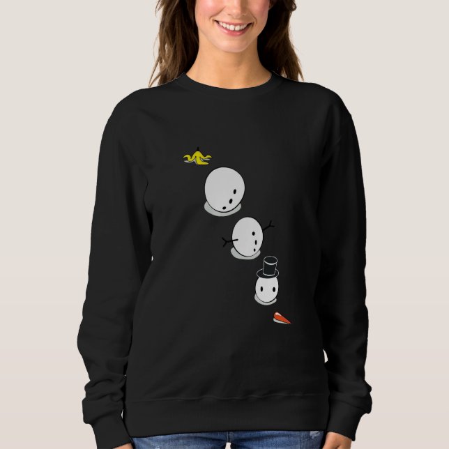 accident snowman slips out on banana sweatshirt (Front)