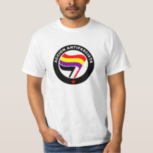 Acción Antifascista Antifascist Spanish Flag T-Shirt