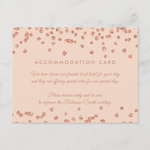 Accommodation Rose Gold Glitter Confetti Blush Postcard