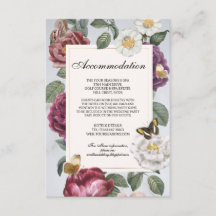 Accommodation Wedding RSVP Floral Butterfly Bloom