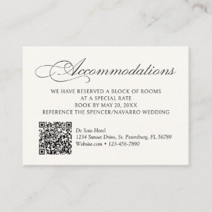 Accommodations Hotel QR Code Enclosure Card
