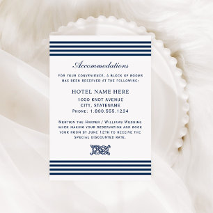 Accommodations Nautical Navy Striped Enclosure Card
