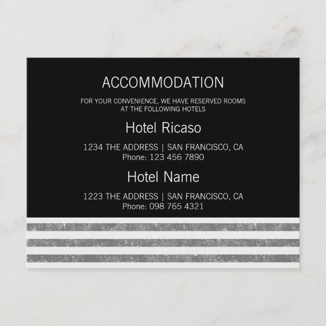 Accomodation Grey Striped Enclosure Card (Front)
