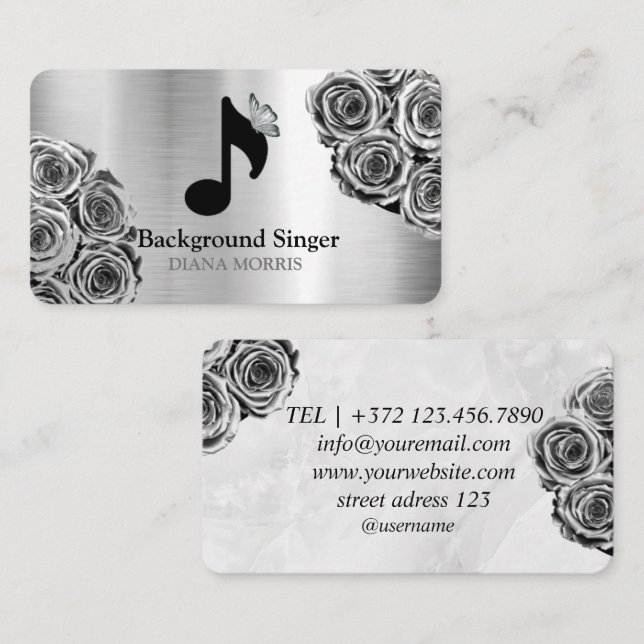 Accompanist Band Director Background Singer Business Card (Front/Back)