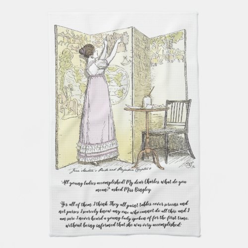 Accomplished Ladies Jane Austen Pride  Prejudice Kitchen Towel