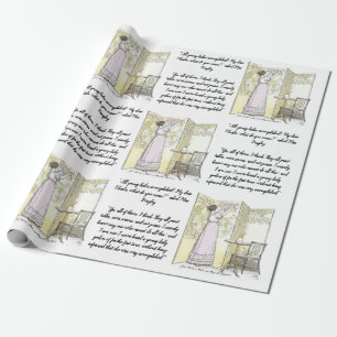 Accomplished Ladies, Jane Austen Pride & Prejudice Wrapping Paper