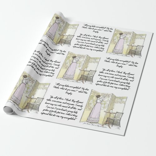 Accomplished Ladies Jane Austen Pride  Prejudice Wrapping Paper