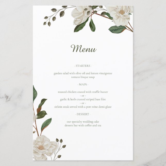 Accord of pastel colors Wedding Menu (Front)