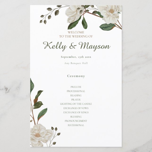 Accord of pastel colors Wedding programs (Front)