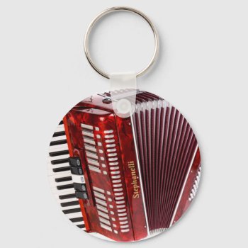 Accordian Musical Instrument Keychain by Bubbleprint at Zazzle