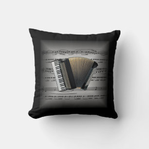 Accordion ~ 3-D Sheet Music ~ Pillow Gray/Black ~