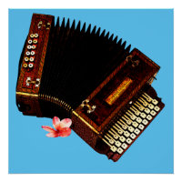 Accordion and Plumeria - Musical Instrument