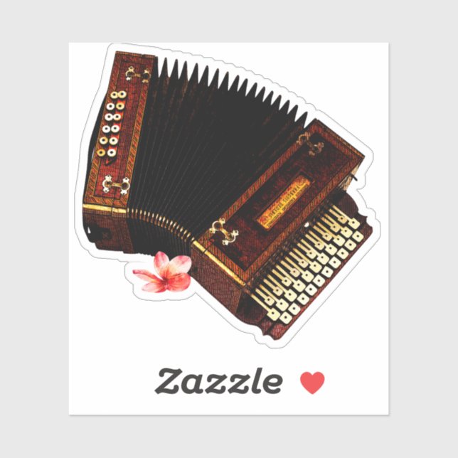 Accordion and Plumeria - Musical Instrument  Sticker (Sheet)
