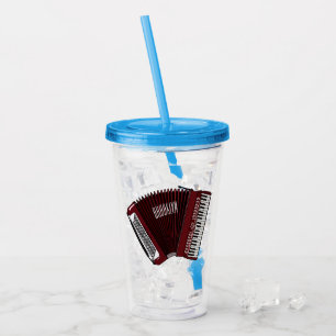 Accordion cartoon illustration acrylic tumbler