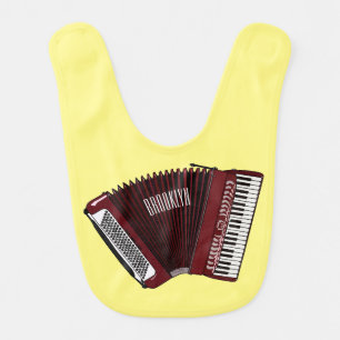 Accordion cartoon illustration baby bib