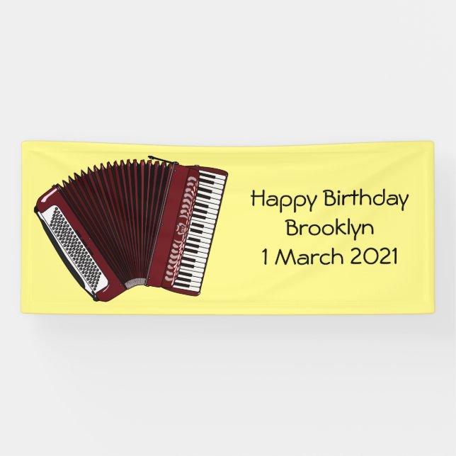 Accordion cartoon illustration banner (Horizontal)
