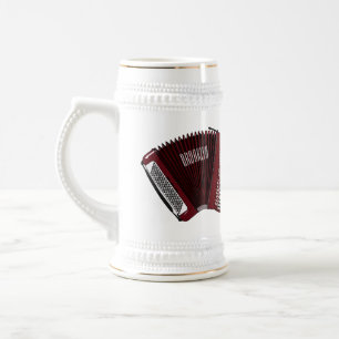 Accordion cartoon illustration beer stein