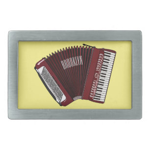 Accordion cartoon illustration belt buckle
