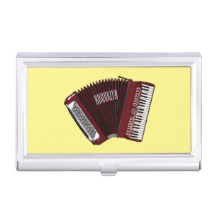 Accordion cartoon illustration business card case