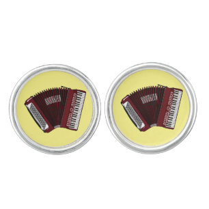 Accordion cartoon illustration cufflinks