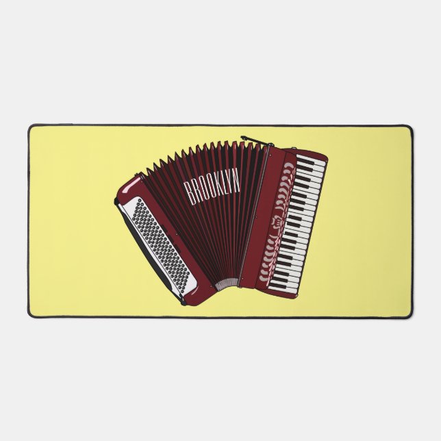 Accordion cartoon illustration desk mat (Front)