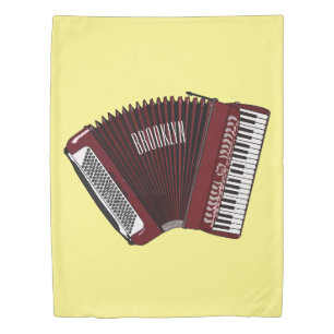 Accordion cartoon illustration duvet cover