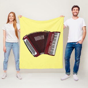 Accordion cartoon illustration fleece blanket