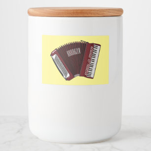 Accordion cartoon illustration food label