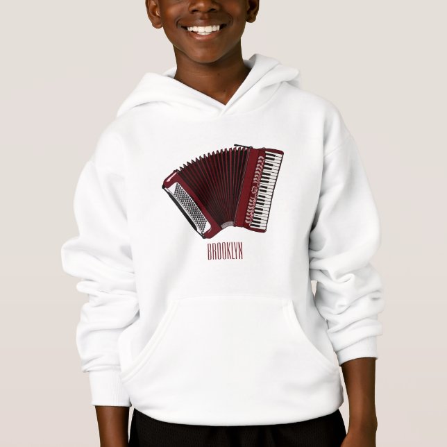 Accordion cartoon illustration hoodie (Front)