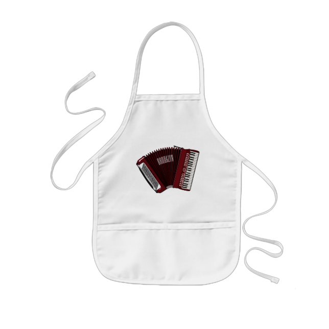 Accordion cartoon illustration kids' apron (Front)