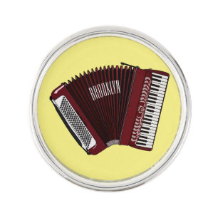 Accordion cartoon illustration lapel pin